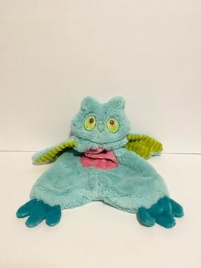 Douglas Baby Owl Lovey Blue Green Woodland Soft Cuddle Toy Lovie Girl Boy